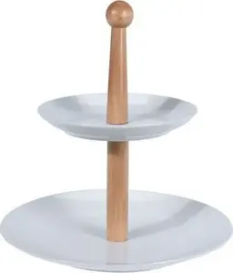 Two-tier porcelain cake and fruit stand 27 cm ASJ Commerce