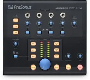 Monitor controller PreSonus MonitorStation V2 — desktop stereo monitoring controller with speaker and source selection