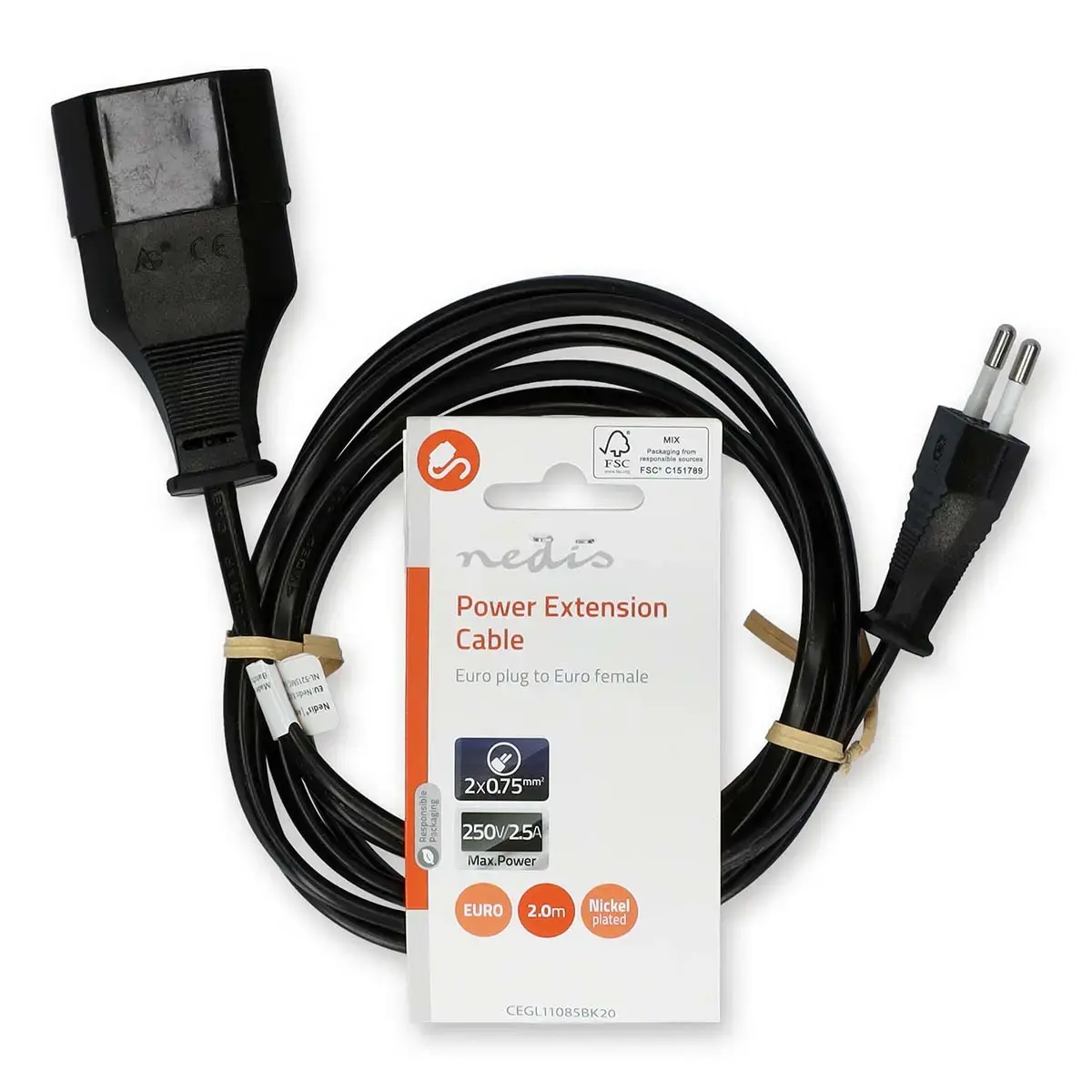 Power cable Nedis CEGL11085BK20 2 m CEE7/16 Photo 3