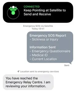 Emergency SOS via satellite