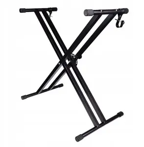 CASCHA NN X4 folding reinforced keyboard stand – adjustable height, X-shaped metal frame