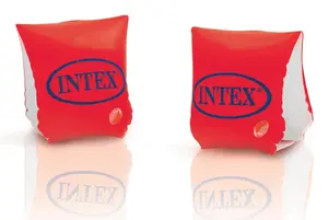 Надувной пляжный/бассейновый круг Intex 58642 — винил, оранжевый с узором, вес 148 г