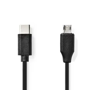 USB kabelis Nedis CCGL60750BK10 — USB 2.0, Micro‑USB B uz USB A, 1 m, melns