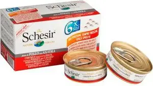 Консервы для кошек Schesir Multipak 6x50g — курица с уткой в соусе