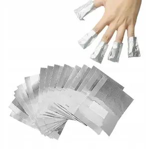 Folia z wacikiem do usuwania hybrydowych 100 szt. – No name (nail polish removal wraps, 100 pieces)
