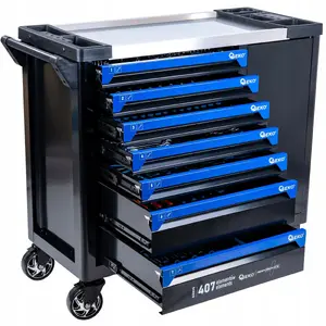 Garden storage cabinet GEKO workshop cabinet with equipment 7 drawers + large cupboard, 407 pieces