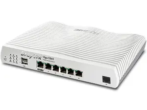 Wired router DrayTek Vigor 2865 — Gigabit Ethernet, 10/100/1000Base-T(X), IEEE 802.1Q, WEP/WPA/WPA2