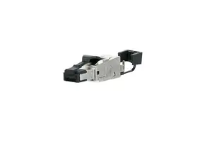 Соединитель проводов RJ-45 MetzConnect 130E405032-E — IP20, черно‑серебристый, 49.8×13.8×16.5 мм, упаковка 10 шт.