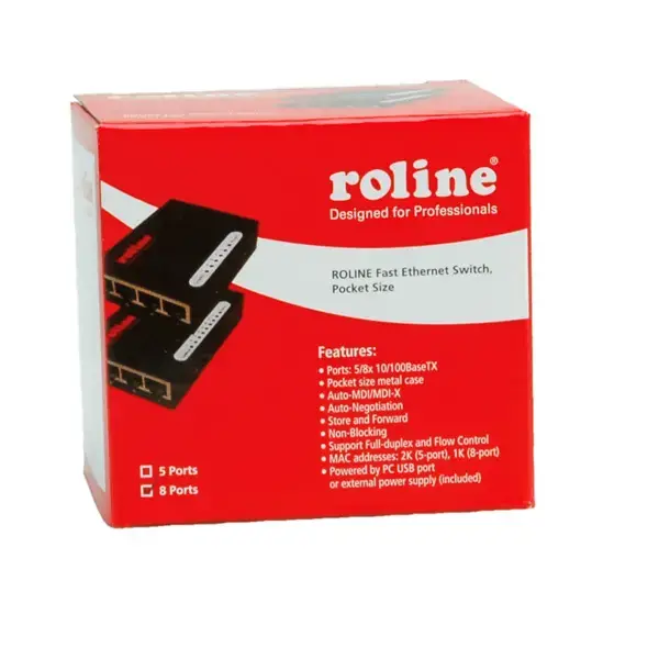Sonstige ROLINE Fast Ethernet kabatas komutators 8 porti Photo 2