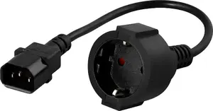 Сетевой кабель Bluewalker 91015003 0,2 м — C14 (гнездо) на CEE7/3, чёрный