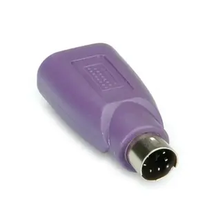 PS/2 to USB Adapter for Keyboard, Sonstige — USB-A to PS/2 connector, purple
