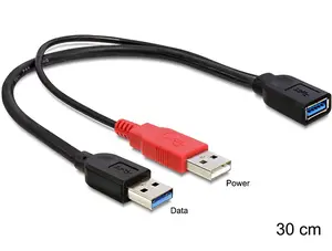 USB cable Sonstige 83176 — USB 3.2 Gen 1 (3.1 Gen 1), 0.3 m, USB A to 2× USB A (male–female)