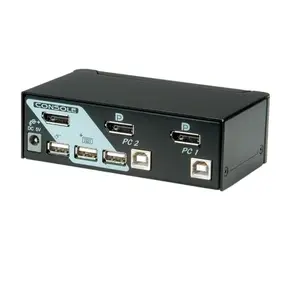 KVM switch Sonstige 1-user 2-PC DisplayPort with USB hub, 1920×1200, metal housing