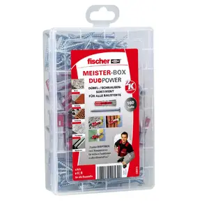 Uzlīmēšanas enkurs Fischer duebel MEISTER-BOX DUOPOWER ar skrūvēm, metāls/plastmasa, betona, 80 gab.