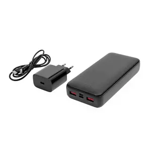 Power bank set Fellowes 20000 mAh with 20W Power Delivery charger and 1m USB-C cable, black