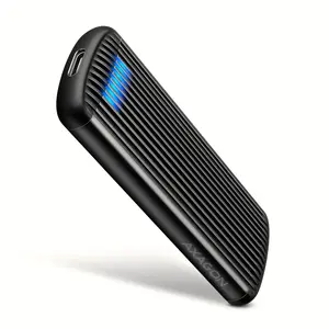 AXAGON EEM2-SC внешний корпус для M.2 NVMe SSD, USB-C 10 Гбит/с, без винтов, металлический, серый
