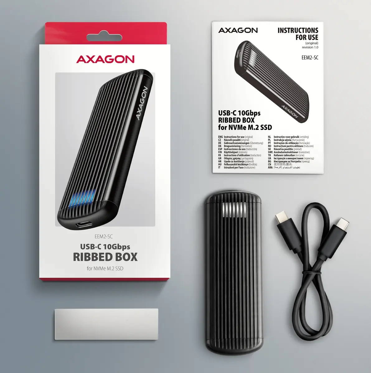 AXAGON EEM2-SC ārējais USB‑C korpuss M.2 NVMe Photo 11