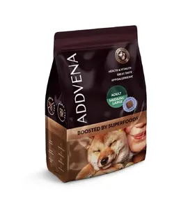 Sausā barība suņiem ADDVENA BOOSTED BY SUPERFOODS pieaugušiem vidējo un lielo šķirņu suņiem, 2,5 kg