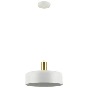 Потолочная лампа BESK модель 9149560, цоколь E27, макс. 40W, 220–240V, белая с золотыми акцентами, кабель 1,2 м, Ø280×H1395 мм