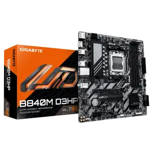 Motherboard GIGABYTE B840M D3HP — Micro ATX, AMD B840, Socket AM5, 4x DIMM DDR5 up to 256GB, 2x PCIe 4.0 M.2, 1GbE, USB 3.2 Gen2