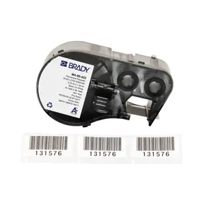 Self-adhesive printer labels Brady M4-90-422, polyester, 1.91×3.81 cm, black on white, 180 pcs