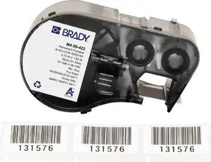 Brady M4-90-422 Self-Adhesive Polyester Printer Labels Black and White 1.91 x 3.81 cm