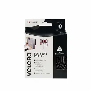 Hook and loop fastener Velcro VEL-EC60241, black, 50 mm × 1 m, 1 piece