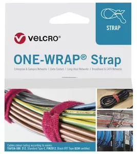 Atbrīvojams kabeļu saite Velcro ONE-WRAP 200×20 mm Polipropilēns (Velcro) Melns 25 gab.
