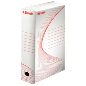 Archiving box ESSELTE 20172 — white cardboard, 100×250×352 mm