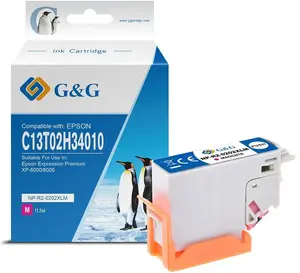 Ink cartridge G G compatible NP-E-0202XLM magenta for inkjet printers (replacement for C13T02H34010)