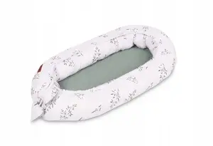 Muslin Swaddle Blanket Sensillo 80×45 cm — green branch pattern