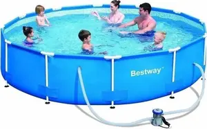 Frame Pool Bestway Steel Pro with Pump 366 x 76 cm — metal frame, round above-ground pool