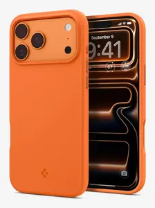 Viedtālruņa vāks Spigen Silicone Fit (Mag Fit) priekš iPhone 17 Pro Max, silikona, oranžs, der 6,9"