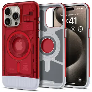 Чехол Spigen ACS06609 для iPhone 15 Pro Max, 17 см (6.7"), красный, PC/PU/TP