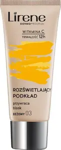 Foundation Lirene illuminating restoring skin radiance shade 03 Beige 30 ml