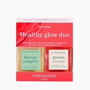 Набор для ухода за ногтями Qiriness MANUCURIST_SET Healthy Glow Duo — Комплексная сыворотка для ногтей 15 мл + Green Active Glow укрепляющая сыворотка 15 мл