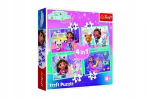 TREFL PUZZLE 4w1 Gabby przygoda 34670 — 4-in-1 children's puzzle set