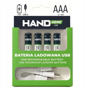 Rechargeable USB-C Battery Pack Plastrol AAA 4×AAA 500mAh (750mWh)