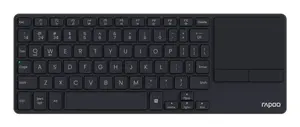 Klavatūra RAPOO E2810M — RF Wireless + Bluetooth, QWERTZ vācu izkārtojums, 73 taustiņi, tumši pelēka