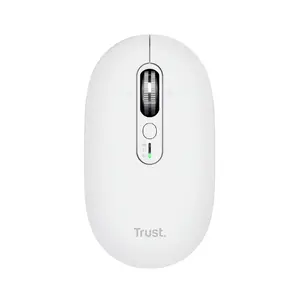 Беспроводная офисная мышь TRUST Seron Slim Multi — амбидекстр, RF + Bluetooth, оптическая 3200 DPI, 7 кнопок, белая