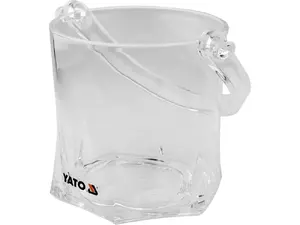 Ведро для льда YATO YG-07146, акрил и пластик, 1,1 л, прозрачное, Ø верх 12,5 см, высота 125 мм