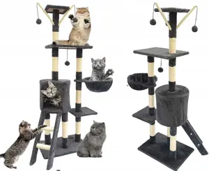 Cat Scratching Tower Aptel ZW2B — 6-level condo with resting platforms and hideaway