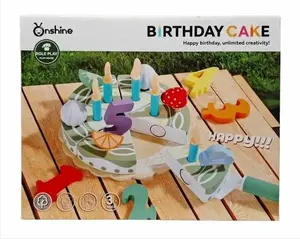 Wooden Play Birthday Cake for Cutting Swede