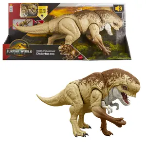 Фигурка MATTEL Jurassic World Rebirth Distortus Rex 22 дюйма, 2 атаки, пластик, мультиколор