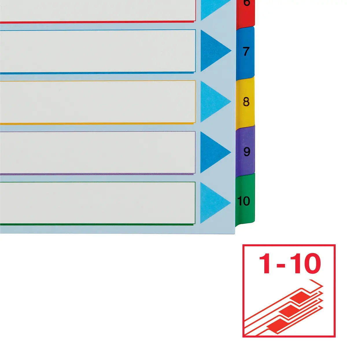 ESSELTE 1–10 pārrakstāmas Mylar A4+ cilnes Photo 5