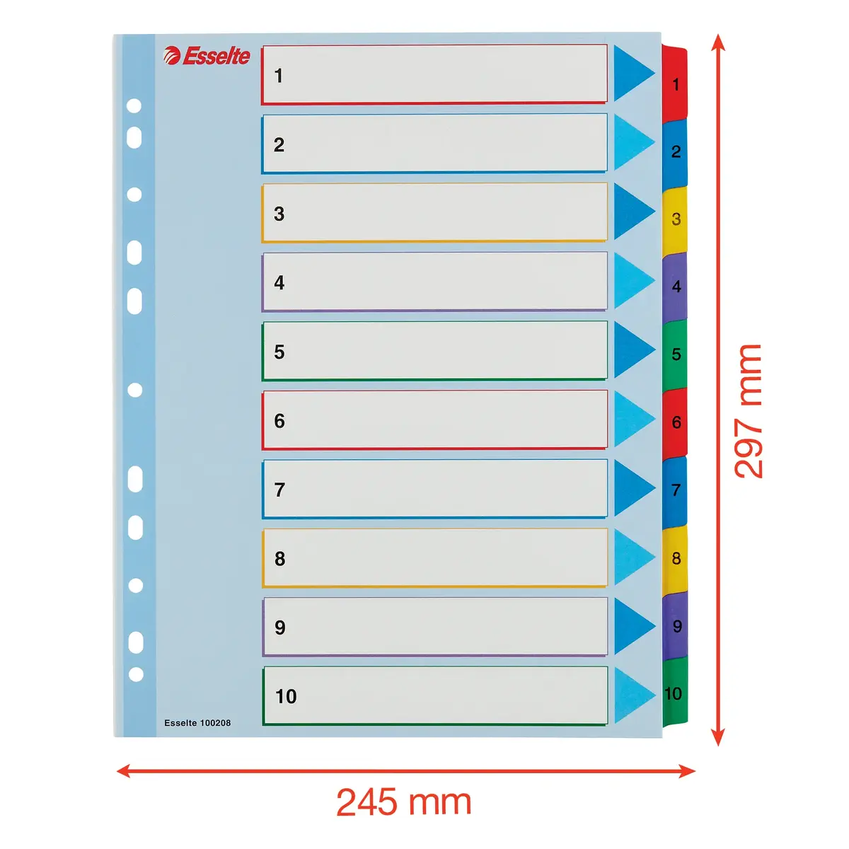 ESSELTE 1–10 pārrakstāmas Mylar A4+ cilnes Photo 6