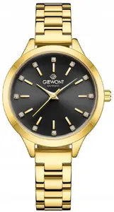Women's wristwatch Giewont Sapphire GW2720-B3 — gold case, black dial, sapphire crystal