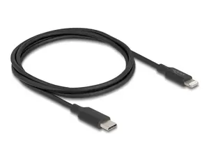 Кабель DELOCK USB-C — Lightning slim 1 м, Lightning ↔ USB-C, 9 В 3 А, Ø 3,3 мм, MFi