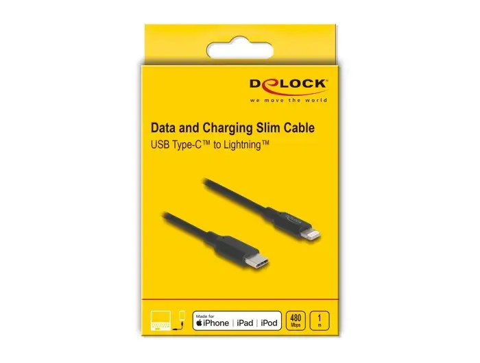 DELOCK USB-C — Lightning slim кабель 1 м Photo 2