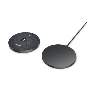 Microphone Yealink VCM36 — wireless USB-C desk mic, 2450 mAh battery, up to 12 h runtime, black, 100×100×16.5 mm